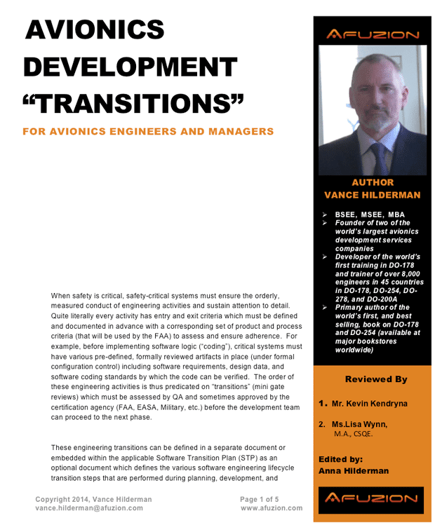 Avionics Development Transitions