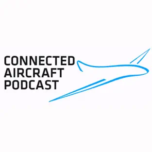 Logo of the Afuzion connected aircraft podcast featuring an abstract airplane design. | Afuzion